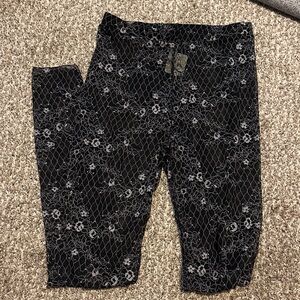 Free people black Floral Lace Leggings